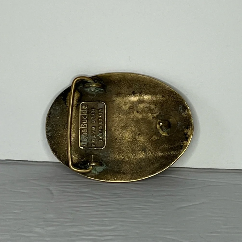 Vintage CC Coastal Contractors MCM 100% Brass Belt Buckle DynaBuckle Provo Utah